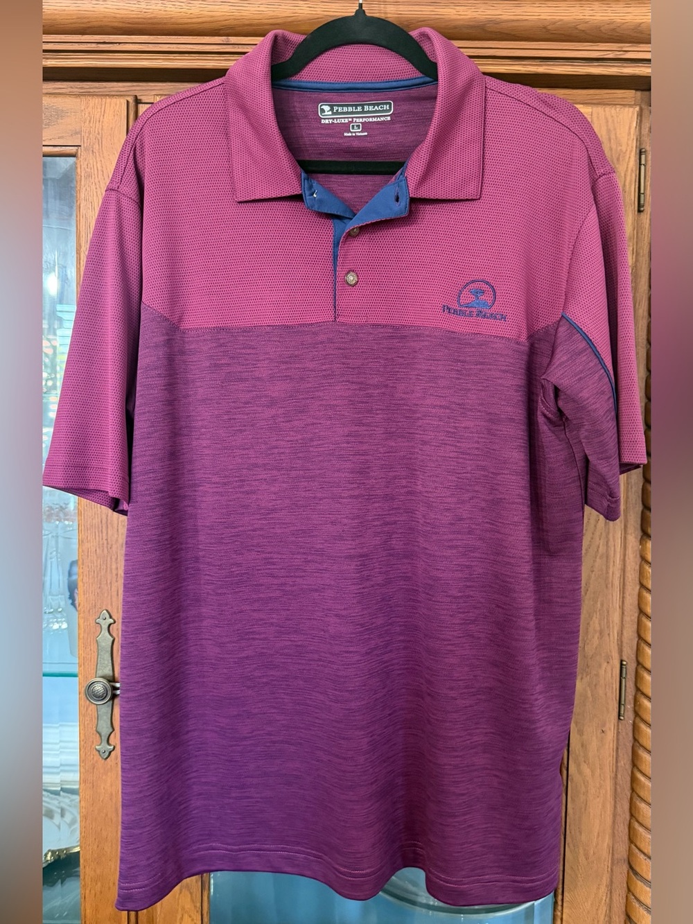 Pebble Beach Men's Two-Tone Maroon and Plum Polo